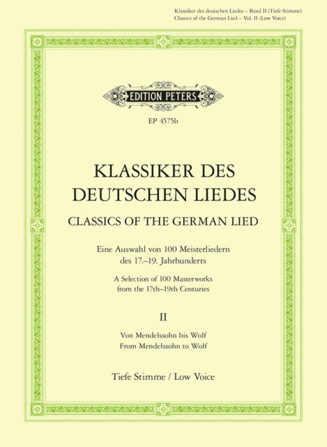Book cover of: Classics of the German Lied