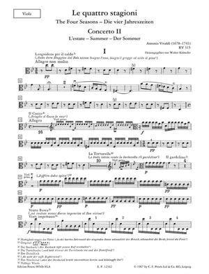 The Four Seasons, Concerti Op. 8; No. 2 in G minor RV315 Summer (Viola Part)