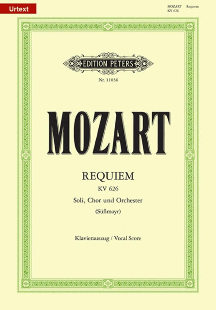 Book cover of: Requiem in D minor K626 (Vocal Score). By: Wolfgang Amadeus Mozart