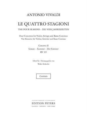 The Four Seasons, Concerti Op. 8; No. 2 in G minor RV315 Summer (Harpsichord Part)