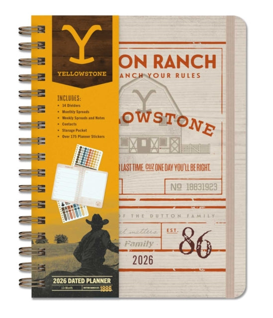Book cover of: 2026 Yellowstone: The Dutton Ranch 13-Month Weekly Planner